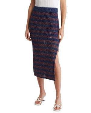 Rag & Bone Carson Stripe Knit Skirt - Blue