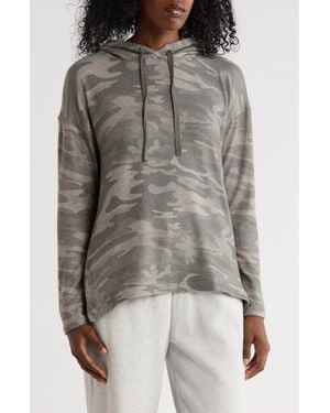 Matty M High-Low Hem Hoodie - Gray