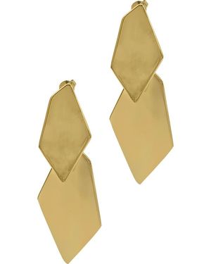 Adornia Geometic Double Drop Earrings - Yellow