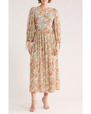 Maje Risofa Long Sleeve Maxi Dress - Natural
