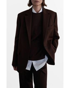 Mango Selection Oversize Wool Blazer - Black