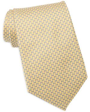 Brooks Brothers Geo Neat Silk Blend Tie - White