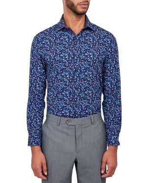 W.r.k. Liberty Floral Print Stretch Performance Dress Shirt - Blue