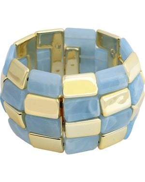 Panacea Square Resin Beaded Stretch Bracelet - Blue