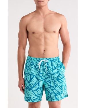 Nike Tossed Swim Trunks - Blue