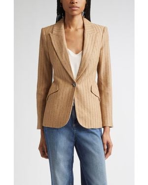 L'Agence Chamberlin Charcoal Stripe Blazer - Natural