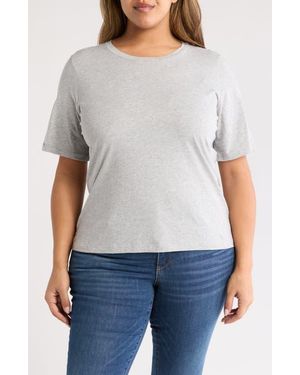 Nordstrom Elbow Sleeve Pima Cotton T-Shirt - Gray