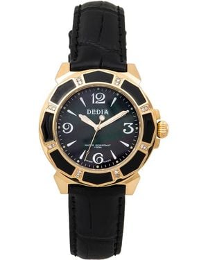 Aquaswiss Lily L Croc Embossed Leather Strap Watch, 33Mm X 36Mm - Metallic