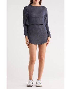 Go Couture Sport Mini Lounge Dress - Blue