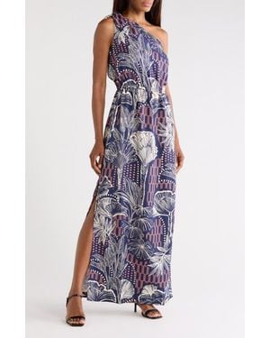 Tori Richard Urban Oasis Phillipa One-Shoulder Dress - Purple