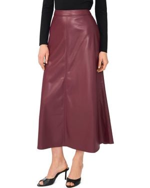 Vince Camuto Faux Leather A-Line Maxi Skirt - Purple
