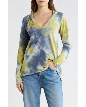 Go Couture Hooded High-Low Tunic - Blue