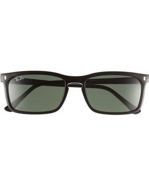 Ray-Ban 56Mm Rectangular Sunglasses - Black