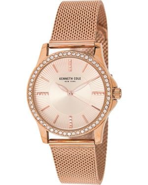 Kenneth Cole 3-Hand Quartz Mesh Strap Watch, 33.5Mm - Pink