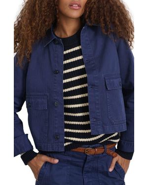 Alex Mill Marfa Crop Herringbone Twill Work Jacket - Blue
