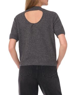 Ted Baker Mock Neck Short Sleeve Sweater - Gray