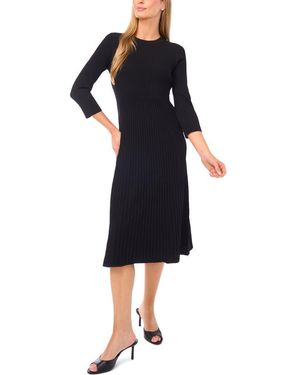 Halogen® Flare Rib Midi Dress - Black