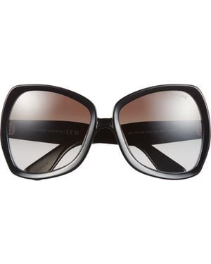 Tom Ford 60Mm Butterfly Sunglasses - Brown