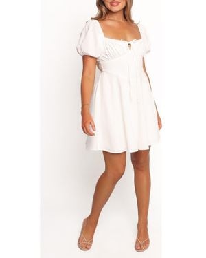 Petal & Pup Eliska Puff Sleeve Minidress - White