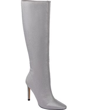 Lady Couture Diamond Rhinestone Pointed Toe Boot - Gray