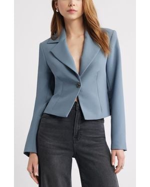 Open Edit The Icon Cropped Blazer - Blue