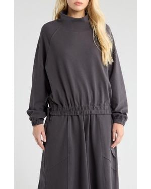 UGG Seren Side Tie Funnel Neck Top - Black