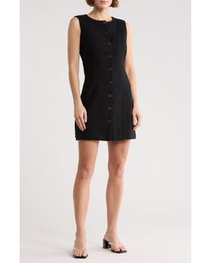 Leith Linen Blend Minidress - Black