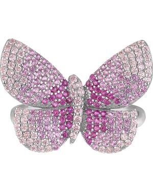 FZN Cubic Zirconia Butterfly Ring - Purple