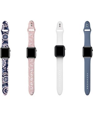 The Posh Tech Assorted 4-Pack Silicone Apple Watch Watchbands - White