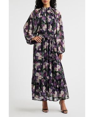 En Saison Jasmine Floral Tie Waist Maxi Dress - White
