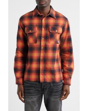 BBCICECREAM Bb Curve Plaid Button-Up Shirt - Orange