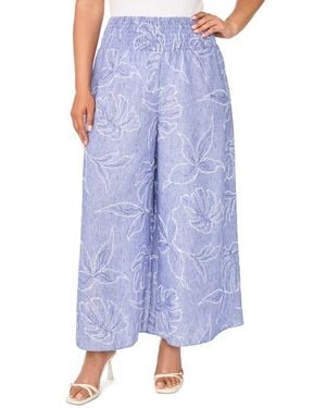 Vince Camuto Embroidered Wide Leg Pants - Blue