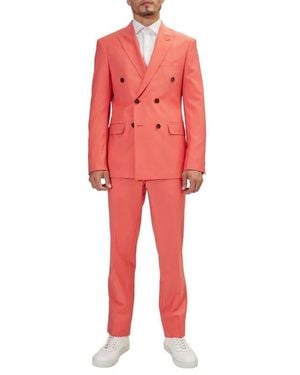 Ron Tomson Double Breasted Suit - Red