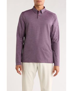 Rhone Commuter Long Sleeve Polo - Purple