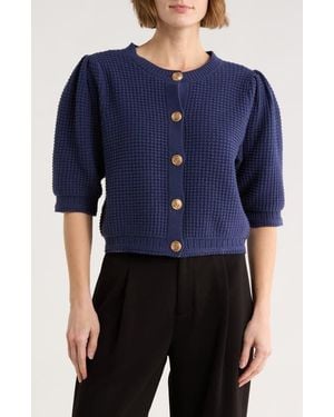 Gemma Jane Elbow Length Sleeve Cardigan - Blue