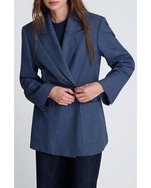 Kenneth Cole Contour Double Breasted Jacket - Blue