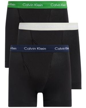 Calvin Klein 3-Pack Stretch Cotton Boxer Briefs - Black