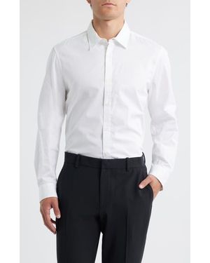 Open Edit Slim Fit Solid Button-Up Shirt - White