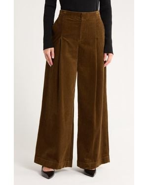 A.L.C. Andrew High Waist Corduroy Bootleg Pants - Brown