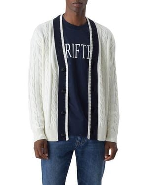 Closed College Cable Wool Blend Cardigan - Blue