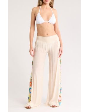 Elan Crochet Cover-Up Pnats - White