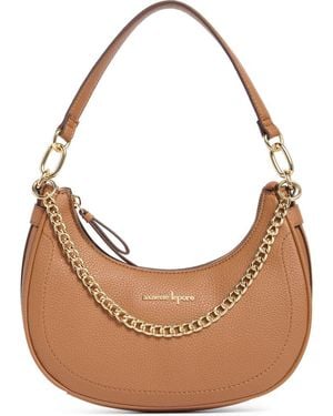 Nanette Lepore Pebble Crescent Baguette Shoulder Bag - Brown