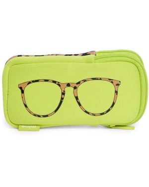 MYTAGALONGS Leopard Double Eyeglass Case - Yellow