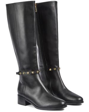 LK Bennett Stevie Stud Detail Knee High Boot - Black