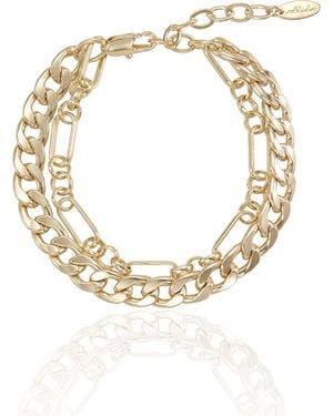 Ettika Mixed Double Chain Bracelet - Metallic