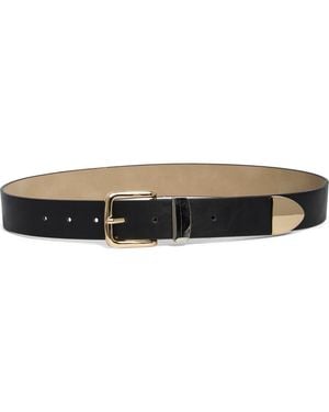 Steve Madden Ripple Faux Leather Belt - Black