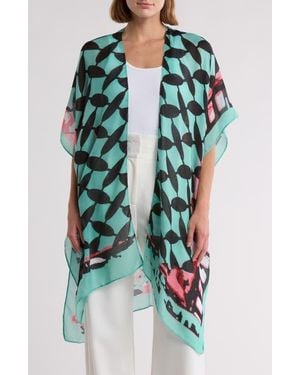 Rachel Roy Print Ruana - Blue