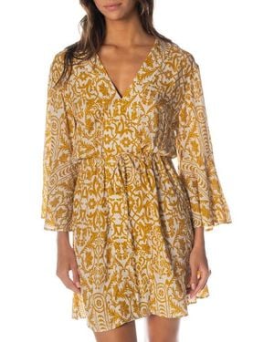 Maaji Amber Bell Sleeve Cover-Up Dress - Yellow