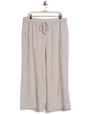 Max Studio Drawstring Waist Crop Wide Leg Pants - Multicolor
