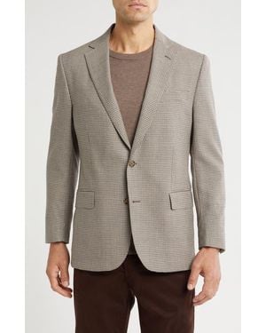 Brooks Brothers Classic Fit Houndstooth Wool Blazer - Brown